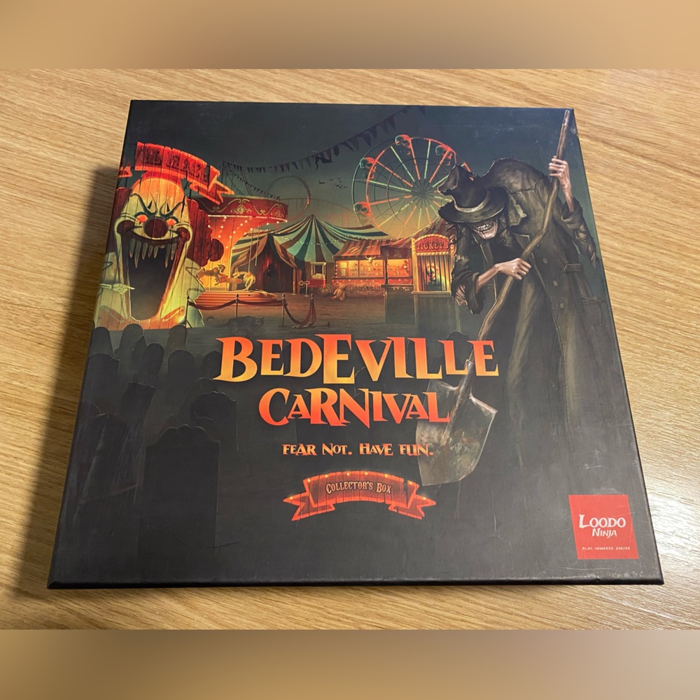 Bedeville Carnival Board Game 100% complete collectors box edition kickstarter